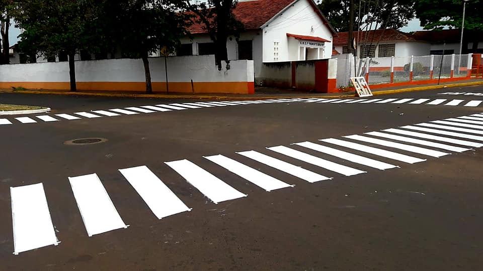 Prefeitura realiza um trabalho importante de Sinalização de solo nas ruas