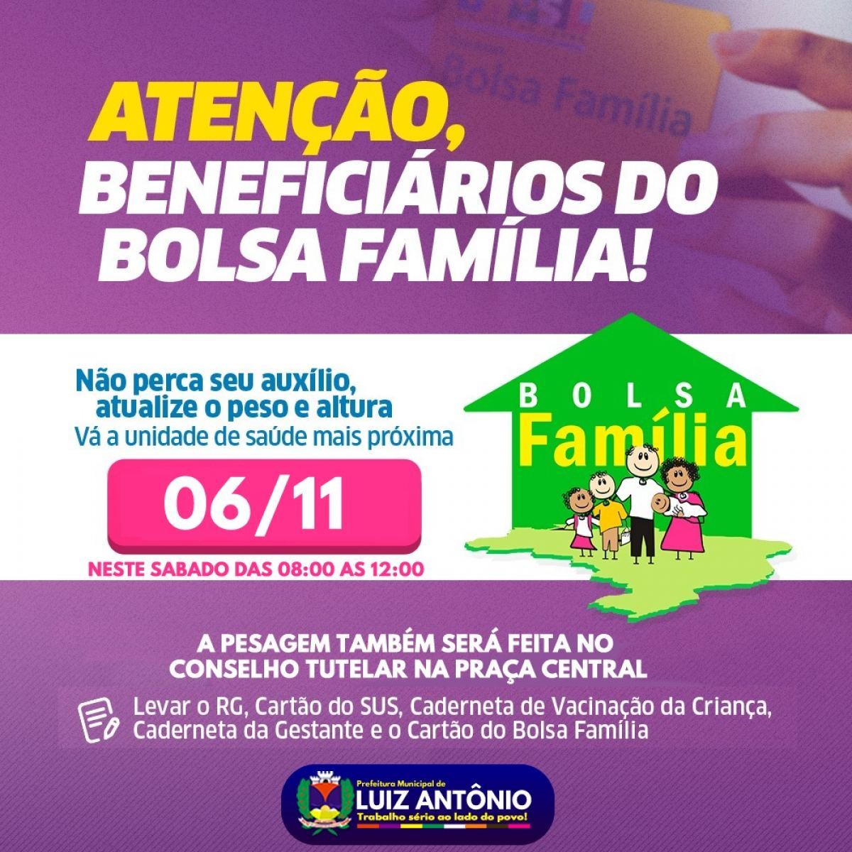PESAGEM DOS BENEFICIÁRIOS DO BOLSA FAMÍLIA
